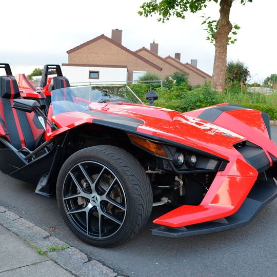 Könnte durchaus auch das neue Batmobil werden: der „Slingshot“ von Polaris. Könnte durchaus auch das neue Batmobil werden: der „Slingshot“ von Polaris.