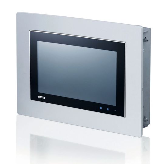 Das Bild zeigt ein komplettes Hohlwandeinbaugehäuse inklusive Panel-PC. Das Bild zeigt ein komplettes Hohlwandeinbaugehäuse inklusive Panel-PC.