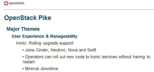 "Ironic" ist die Bezeichnung des OpenStack-Projekts für bare-metal-Anwendungen. "Ironic" ist die Bezeichnung des OpenStack-Projekts für bare-metal-Anwendungen.
