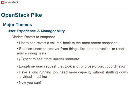 Cinder erfährt zahlreiche Verbesserungen in der Handhabung. Cinder erfährt zahlreiche Verbesserungen in der Handhabung.