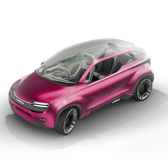 Merck stellt auf der IAA in Frankfurt ein Teilmodell eines virtuellen Konzeptfahrzeugs vor. Merck stellt auf der IAA in Frankfurt ein Teilmodell eines virtuellen Konzeptfahrzeugs vor.