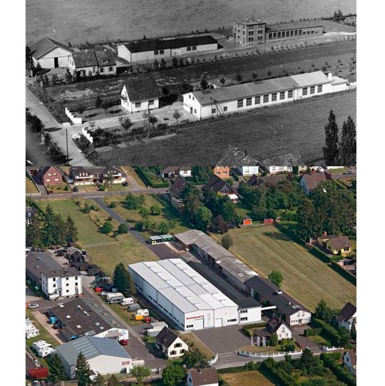 Der Bungartz-Produktionsstandort in Euskirchen vor 70 Jahren und heute. Der Bungartz-Produktionsstandort in Euskirchen vor 70 Jahren und heute.