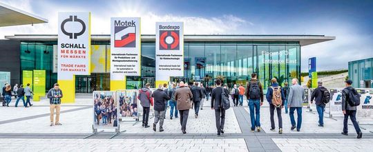 Les salons Motek et Bondexpo ouvriront leurs portes du 9 au 12 octobre 2017. Les salons Motek et Bondexpo ouvriront leurs portes du 9 au 12 octobre 2017.