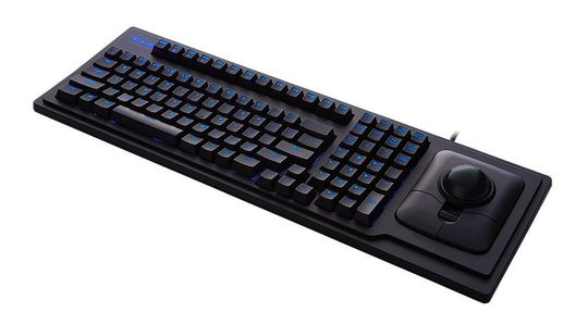 Die mechanische Tastatur KTQ-105 bietet neben mechanischen Tasten einen Trackball. Die mechanische Tastatur KTQ-105 bietet neben mechanischen Tasten einen Trackball.