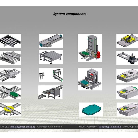 Komponenten des Logomat-Transportsystems. Komponenten des Logomat-Transportsystems.