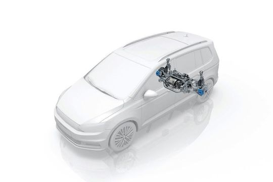 Das Mstars-System von ZF ist eine Kombination von Achse, Antrieb und intelligentem Fahrwerk: Die elektrische Einheit ist hier im Hilfsrahmen integriert. Das Mstars-System von ZF ist eine Kombination von Achse, Antrieb und intelligentem Fahrwerk: Die elektrische Einheit ist hier im Hilfsrahmen integriert.