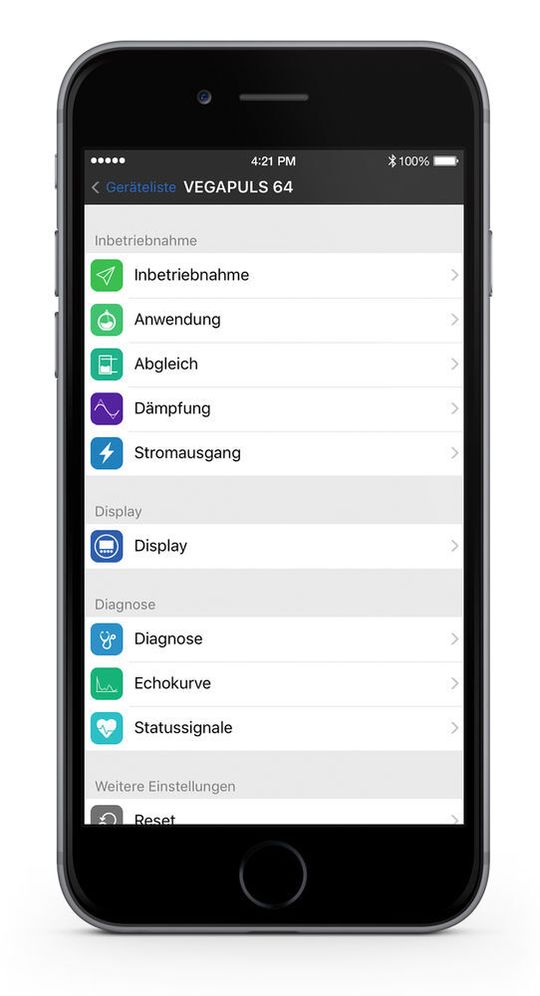 Sensoren drahtlos steuern: Das ermöglicht die App „Vega Tools“. Sensoren drahtlos steuern: Das ermöglicht die App „Vega Tools“.