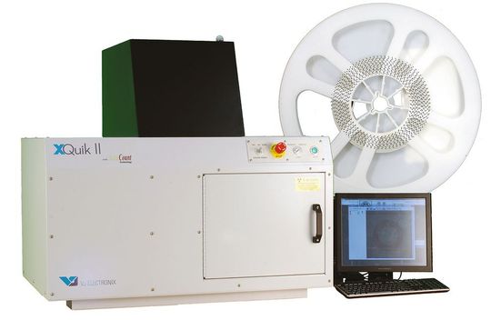 XQuik II von VJ Electronix zählt mittels Röntgenstrahlung Bauteile auf einer Rolle XQuik II von VJ Electronix zählt mittels Röntgenstrahlung Bauteile auf einer Rolle