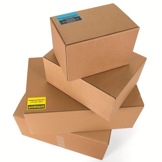 Die Einwegverpackung gibt es in vier Regelgrößen für den Temperaturbereich von 2 bis 8 °C. Die Einwegverpackung gibt es in vier Regelgrößen für den Temperaturbereich von 2 bis 8 °C.