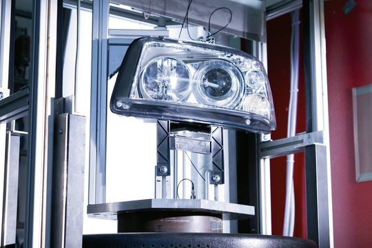 LED luminaire elements: In Herbrechtingen in Baden-Württemberg, Germany, luminaire specialist Osram tests its products for resistance to various environmental influences. The picture shows an LED headlamp for automotive applications. LED luminaire elements: In Herbrechtingen in Baden-Württemberg, Germany, luminaire specialist Osram tests its products for resistance to various environmental influences. The picture shows an LED headlamp for automotive applications.