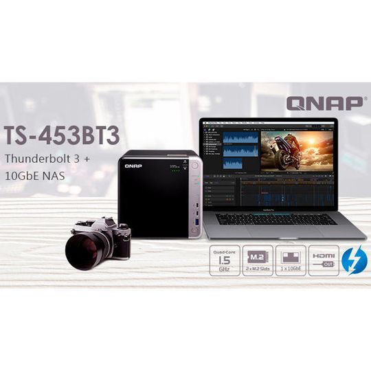 Das Qnap TS-453BT3 richtet sich vor allem an Medienschaffende. Das Qnap TS-453BT3 richtet sich vor allem an Medienschaffende.