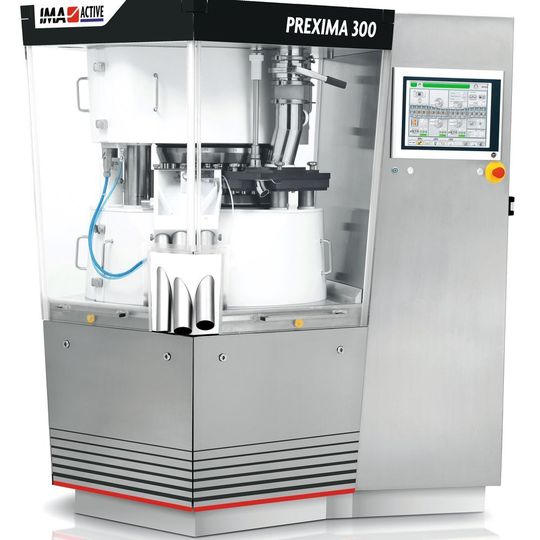 Die Prexima 300 stand im Mittelpunkt der Experimente zur Tablettenhärte. Die Prexima 300 stand im Mittelpunkt der Experimente zur Tablettenhärte.