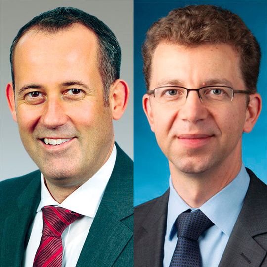 Anthony Bandmann (li.) und Christian Dahlheim von Volkswagen Financial Services wollen mit der Gebrauchtwagenplattform Heycar die etablierten Anbieter Mobile.de und Autoscout 24 angreifen.