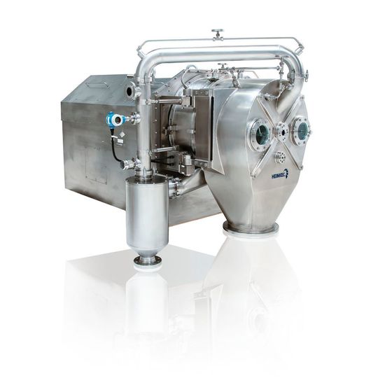 Die Stülpfilterzentrifuge HF 300.1 eignet sich für Scale-Ups und kleine Produktionseinheiten vor allem bei schwerfiltrierbaren Produkten. Die Stülpfilterzentrifuge HF 300.1 eignet sich für Scale-Ups und kleine Produktionseinheiten vor allem bei schwerfiltrierbaren Produkten.