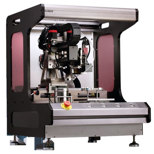 Der Lötroboter TMT R9800S von Thermaltronics bietet Offsetkorrektur durch Visionsystem und Laserhöhenmessung. Der Lötroboter TMT R9800S von Thermaltronics bietet Offsetkorrektur durch Visionsystem und Laserhöhenmessung.