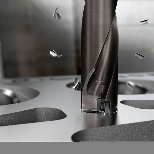 Die neuen CVD-beschichteten Wendeschneidplatten für den Coro Drill 880 wurden von Sandvik Coromant speziell für Bohrungen in NE-Metallen entwickelt. Die neuen CVD-beschichteten Wendeschneidplatten für den Coro Drill 880 wurden von Sandvik Coromant speziell für Bohrungen in NE-Metallen entwickelt.