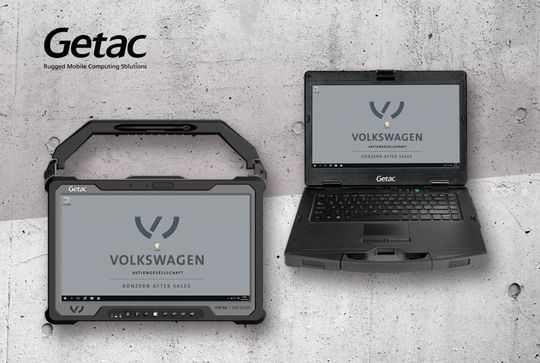 Für den rauen Einsatz im Werkstattalltag: Volkswagen hat sich für den Hersteller Getac entschieden. Dieser beliefert den Konzern mit einem speziellen Laptop und ein Tablet für die Fahrzeugdiagnose. Für den rauen Einsatz im Werkstattalltag: Volkswagen hat sich für den Hersteller Getac entschieden. Dieser beliefert den Konzern mit einem speziellen Laptop und ein Tablet für die Fahrzeugdiagnose.