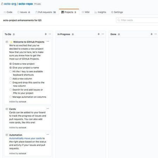 GitHub sorgt auf dem Project Board für eine einfacherere Navigation und mehr Übersicht GitHub sorgt auf dem Project Board für eine einfacherere Navigation und mehr Übersicht