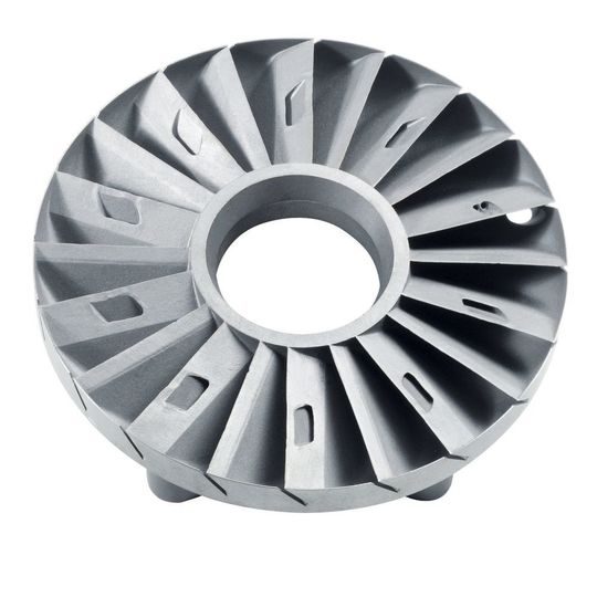Produziert mit dem Präzisionsgießverfahren Exacast: Stator, der in elektrohydraulischen Bremsen von Voith eingesetzt wird. Produziert mit dem Präzisionsgießverfahren Exacast: Stator, der in elektrohydraulischen Bremsen von Voith eingesetzt wird.