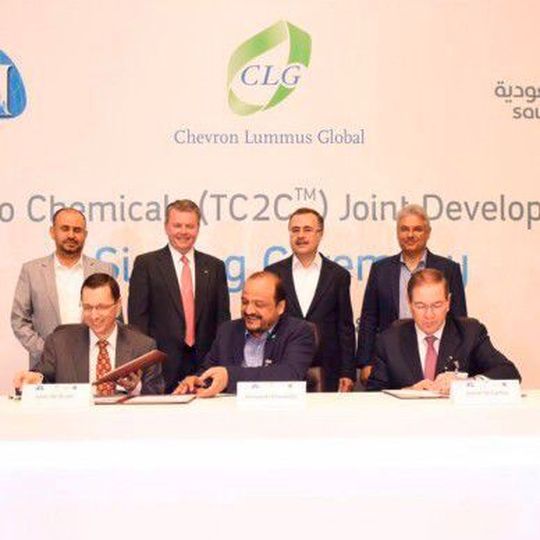 Saudi Aramco, CB&I and Chevron Lummus Global sign Joint Development Agreement to demonstrate and commercialize Thermal Crude to Chemicals (TC2C) technology. Saudi Aramco, CB&I and Chevron Lummus Global sign Joint Development Agreement to demonstrate and commercialize Thermal Crude to Chemicals (TC2C) technology.