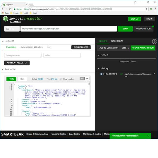 Mit dem Swagger Inspector von SmartBear lassen sich APIs testen und OpenAPI-Dokumentationen erzeugen. Mit dem Swagger Inspector von SmartBear lassen sich APIs testen und OpenAPI-Dokumentationen erzeugen.