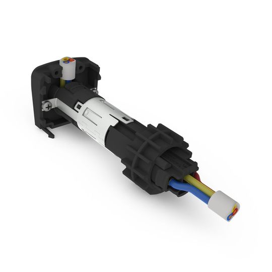Der Drehstecker im zusammegebauten Zustand. Plug-and-Play reduziert den Verdrahtungsaufwand und schließt zugleich Fehlerquellen aus. Der Drehstecker im zusammegebauten Zustand. Plug-and-Play reduziert den Verdrahtungsaufwand und schließt zugleich Fehlerquellen aus.