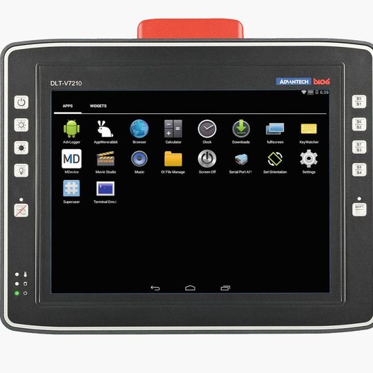 Frontalansicht des Logistikterminals DLTV7210, jetzt mit Android-Betriebssystem verfügbar. Frontalansicht des Logistikterminals DLTV7210, jetzt mit Android-Betriebssystem verfügbar.