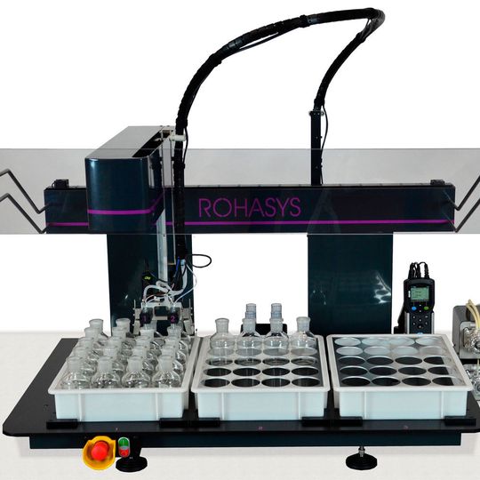 In addition to a range of standard robotic laboratory instruments, Rohasys also develops bespoke robotic solutions to improve automation in a number of laboratory applications. In addition to a range of standard robotic laboratory instruments, Rohasys also develops bespoke robotic solutions to improve automation in a number of laboratory applications.