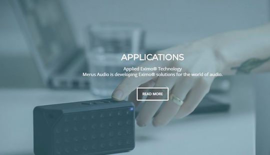 Die Homepage von Merus Audio: Hier bietet das dänische Unternehmen Informationen zu seiner Applied Eximo Technology an. Die Homepage von Merus Audio: Hier bietet das dänische Unternehmen Informationen zu seiner Applied Eximo Technology an.