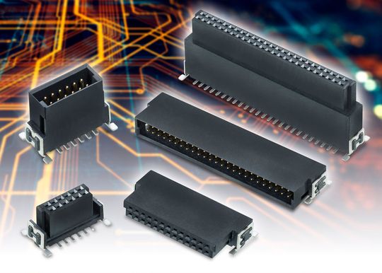 Board-to-Board-Steckverbinder: Die Steckverbinder der Reiher Archer-Kontrol im Raster 1,27 mm in Polzahlen von 12 bis 80 sind für einen einem Nennstrom von 1,2 A pro Pin ausgelegt. Board-to-Board-Steckverbinder: Die Steckverbinder der Reiher Archer-Kontrol im Raster 1,27 mm in Polzahlen von 12 bis 80 sind für einen einem Nennstrom von 1,2 A pro Pin ausgelegt.
