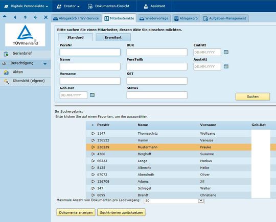 Die übersichtliche Benutzeroberfläche von Aconso sorgt beim TÜV Rheinland für Akzeptanz. Die übersichtliche Benutzeroberfläche von Aconso sorgt beim TÜV Rheinland für Akzeptanz.