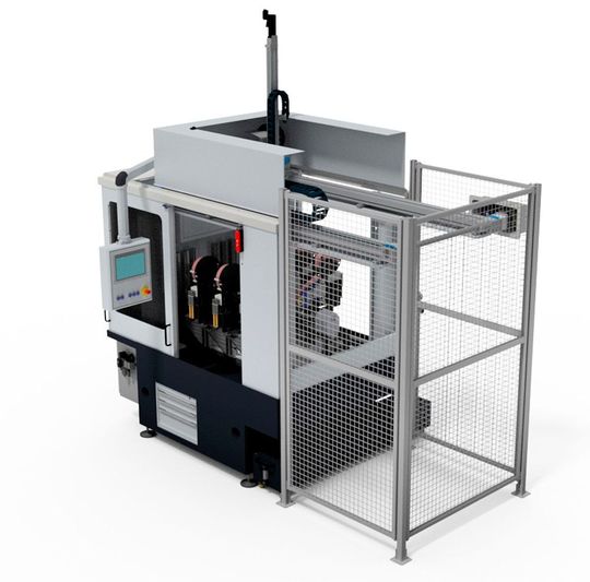 Für die Präzisionsbearbeitung von wellenförmigen Werkstücken kann die neue „Cube evo“ als selbstrüstende Maschinenlösung von Thielenhaus geliefert werden. Das Handling sei komplett in die Maschine integriert. Zu sehen auf der Grindtec 2018 in Augsburg. Für die Präzisionsbearbeitung von wellenförmigen Werkstücken kann die neue „Cube evo“ als selbstrüstende Maschinenlösung von Thielenhaus geliefert werden. Das Handling sei komplett in die Maschine integriert. Zu sehen auf der Grindtec 2018 in Augsburg.