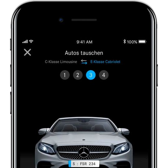 Der gesamte Flatrate-Prozess lässt sich über die Mercedes-me-Flexperience-App steuern. Der gesamte Flatrate-Prozess lässt sich über die Mercedes-me-Flexperience-App steuern.