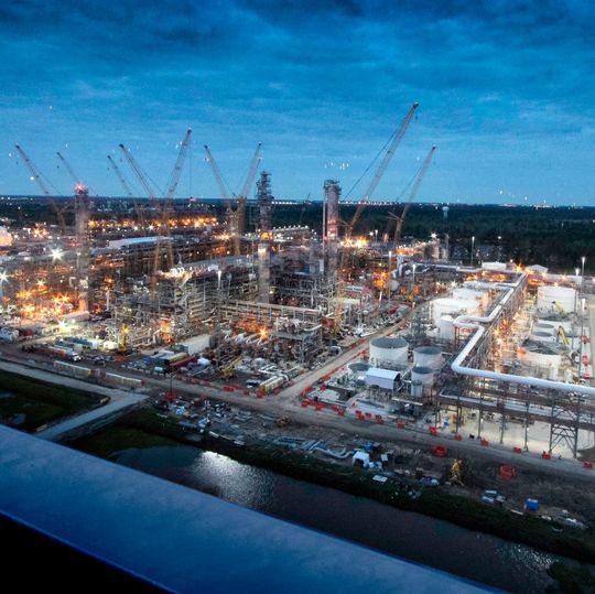 Night view of Chevron Phillips Chemical Company's U.S. Gulf Coast Petrochemicals Project in Baytown, USA. Night view of Chevron Phillips Chemical Company's U.S. Gulf Coast Petrochemicals Project in Baytown, USA.