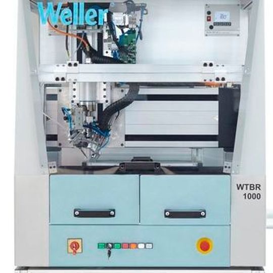 Der Roboter WTBR 1000 Benchtop von Weller. Der Roboter WTBR 1000 Benchtop von Weller.