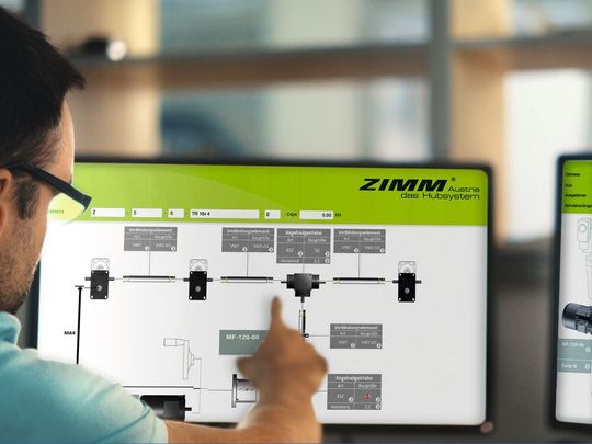 Mit dem Produktkonfigurator von Zimm lassen sich Spindelhubgetriebesysteme online konfigurieren. Mit dem Produktkonfigurator von Zimm lassen sich Spindelhubgetriebesysteme online konfigurieren.