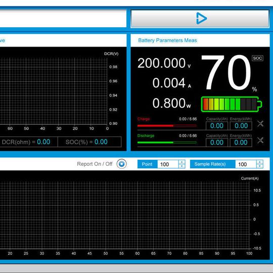 Das Hauptfenster des Chroma-Batteriesimulators. Das Hauptfenster des Chroma-Batteriesimulators.