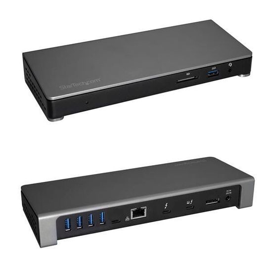 Das Thunderbolt-3-Dock von Startech.com ermöglicht den Anschluss von zwei 4K-Monitoren. Das Thunderbolt-3-Dock von Startech.com ermöglicht den Anschluss von zwei 4K-Monitoren.
