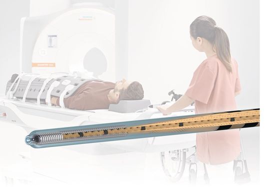 Der MR-Draht von EP-Flex kann unter 1,5-Tesla-MRT-Geräten verwendet werden wie beispielsweise diesem Gerät aus dem Hause Siemens. Der MR-Draht von EP-Flex kann unter 1,5-Tesla-MRT-Geräten verwendet werden wie beispielsweise diesem Gerät aus dem Hause Siemens.