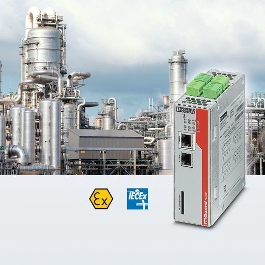 Die robusten und industrietauglichen Security-Appliances von Phoenix Contact beinhalten Firewall-, Routing- und VPN-Funktionalitäten zum Schutz vor bösartigen Cyber-Attacken und ungewollten Störungen. Die robusten und industrietauglichen Security-Appliances von Phoenix Contact beinhalten Firewall-, Routing- und VPN-Funktionalitäten zum Schutz vor bösartigen Cyber-Attacken und ungewollten Störungen.