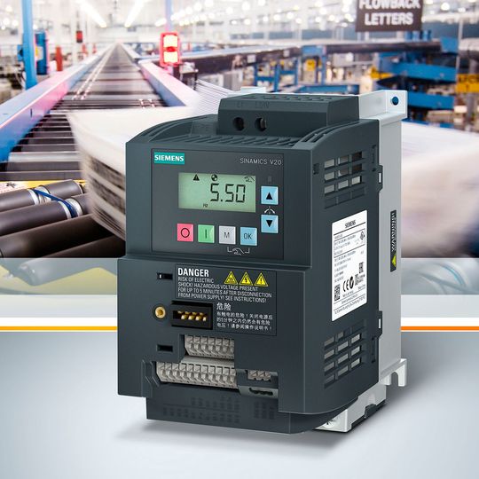 Siemens erweitert das Portfolio seiner Frequenzumrichter für Standard-Anwendungen Sinamics V20 um die Baugröße FSAC. Siemens erweitert das Portfolio seiner Frequenzumrichter für Standard-Anwendungen Sinamics V20 um die Baugröße FSAC.