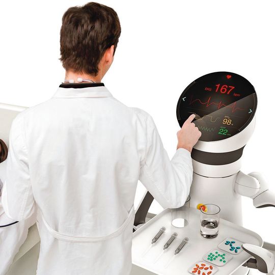 Ein mögliches Anwendungsszenario für Care-O-bot 4 ist die Unterstützung von Pflegepersonal. Ein mögliches Anwendungsszenario für Care-O-bot 4 ist die Unterstützung von Pflegepersonal.