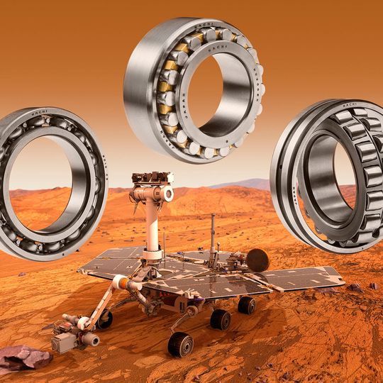 Aufgrund der Werkstoffeigenschaften, der Laufbahngeometrien und weltraumtauglicher Tribologie übertreffen die Wälzlager die auf zwei Jahre geplante Lebensdauer des Mars Rovers Curiosity bei weitem. Aufgrund der Werkstoffeigenschaften, der Laufbahngeometrien und weltraumtauglicher Tribologie übertreffen die Wälzlager die auf zwei Jahre geplante Lebensdauer des Mars Rovers Curiosity bei weitem.