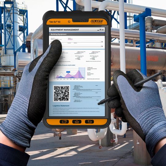 Das Tab-Ex 02 von Ecom ist geeignet für Industrie-4.0-fähige Anwendungen und soll den Datenaustausch mit Scada/DCS-Systemen und Warenwirtschaftssystemen wie SAP oder IBM Maximo vereinfachen. Das Tab-Ex 02 von Ecom ist geeignet für Industrie-4.0-fähige Anwendungen und soll den Datenaustausch mit Scada/DCS-Systemen und Warenwirtschaftssystemen wie SAP oder IBM Maximo vereinfachen.