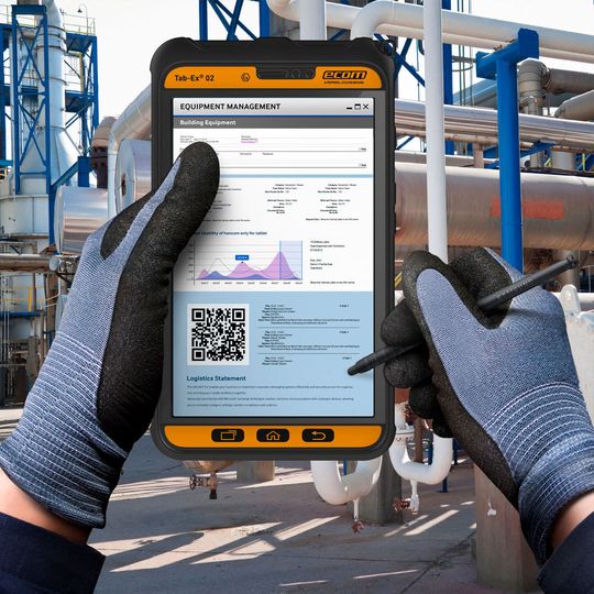 Das neue Tab-Ex 02 eigne sich für Industrie-4.0-fähige Anwendungen und vereinfache den Datenaustausch mit SCADA/DCS-Systemen und Warenwirtschaftssystemen wie SAP oder IBM Maximo. Das neue Tab-Ex 02 eigne sich für Industrie-4.0-fähige Anwendungen und vereinfache den Datenaustausch mit SCADA/DCS-Systemen und Warenwirtschaftssystemen wie SAP oder IBM Maximo.