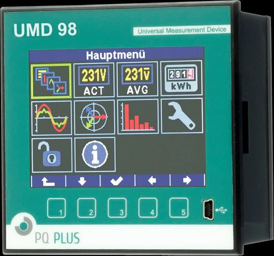 Das UMD 98 ist ein Fronttafeleinbaumessgerät und ersetzt alle Analogmessgeräte. Das UMD 98 ist ein Fronttafeleinbaumessgerät und ersetzt alle Analogmessgeräte.