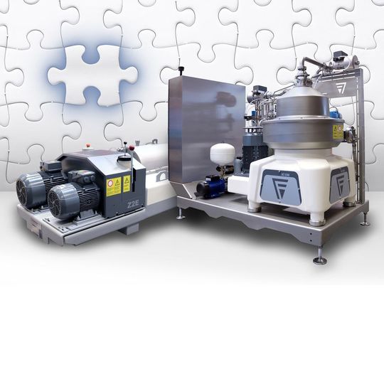 Sowohl der Separator AC 1200 als auch die Dekanterzentrifuge Z2E sind dank der Flottweg eigenen Programmierung gut in bestehende Gesamtprozesse zu integrieren. Sowohl der Separator AC 1200 als auch die Dekanterzentrifuge Z2E sind dank der Flottweg eigenen Programmierung gut in bestehende Gesamtprozesse zu integrieren.