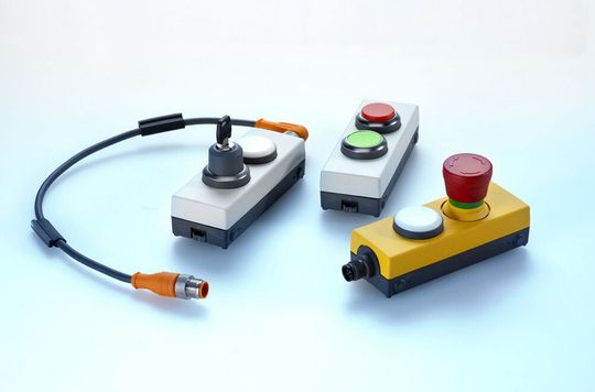 Rafi bietet die E-Box jetzt auch als komplett bestückte Befehlseinheit mit M12-Anschluss an. Rafi bietet die E-Box jetzt auch als komplett bestückte Befehlseinheit mit M12-Anschluss an.