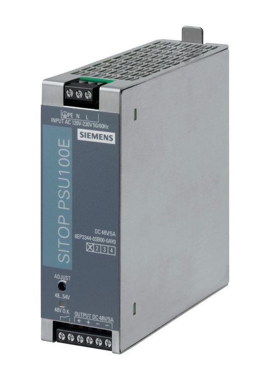 Die Stromversorgung Sitop PSU100E versorgt 48-Volt-Geräte, die in der Industrie zunehmend an Bedeutung gewinnen. Die Stromversorgung Sitop PSU100E versorgt 48-Volt-Geräte, die in der Industrie zunehmend an Bedeutung gewinnen.