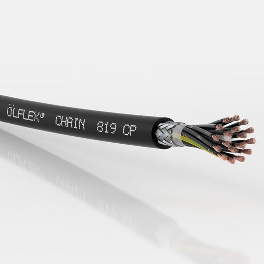 Die Ölflex Chain 819 P und Ölflex Chain 819 CP erreichen aufgrund einer neuartigen Lapp-PU-Spezialmischung PUR-ähnliche Materialeigenschaften. Die Ölflex Chain 819 P und Ölflex Chain 819 CP erreichen aufgrund einer neuartigen Lapp-PU-Spezialmischung PUR-ähnliche Materialeigenschaften.